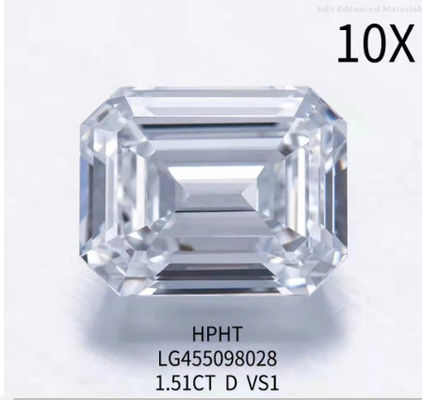 1.51 Ct VG en laboratoire Émeraude de taille adulte HPHT D Couleur VS1