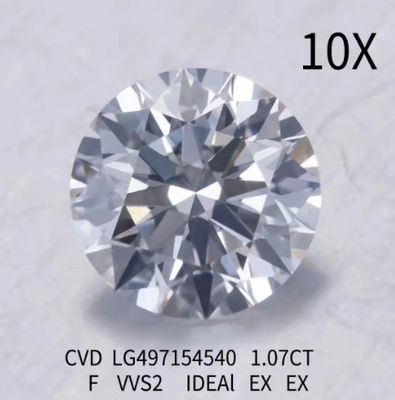 CVD IDEAL Coupe ronde Diamant bijoux 1,07 Ct VVS2 F Couleur Diamant