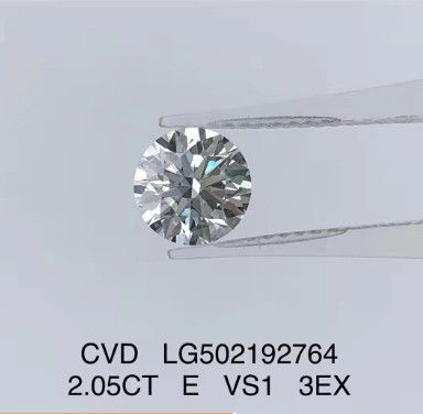 2.05ct VS1 CVD Diamond Jewelry 3EX Round Cut Loose Lab Created Diamonds